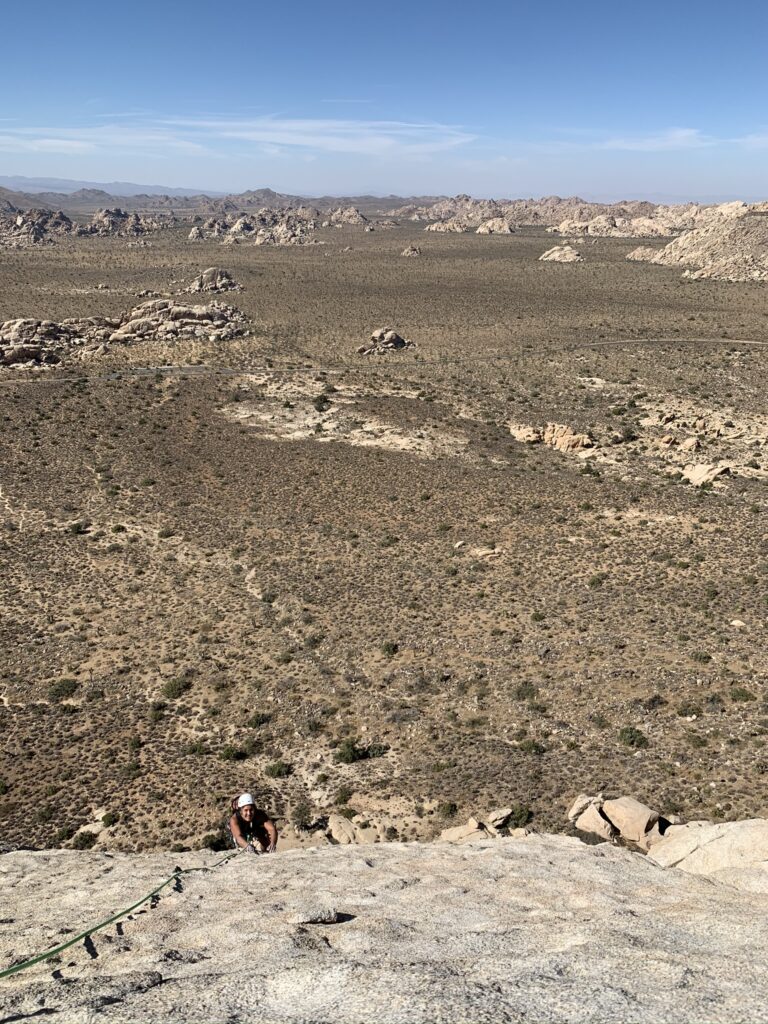 multi pitch trad climbing following