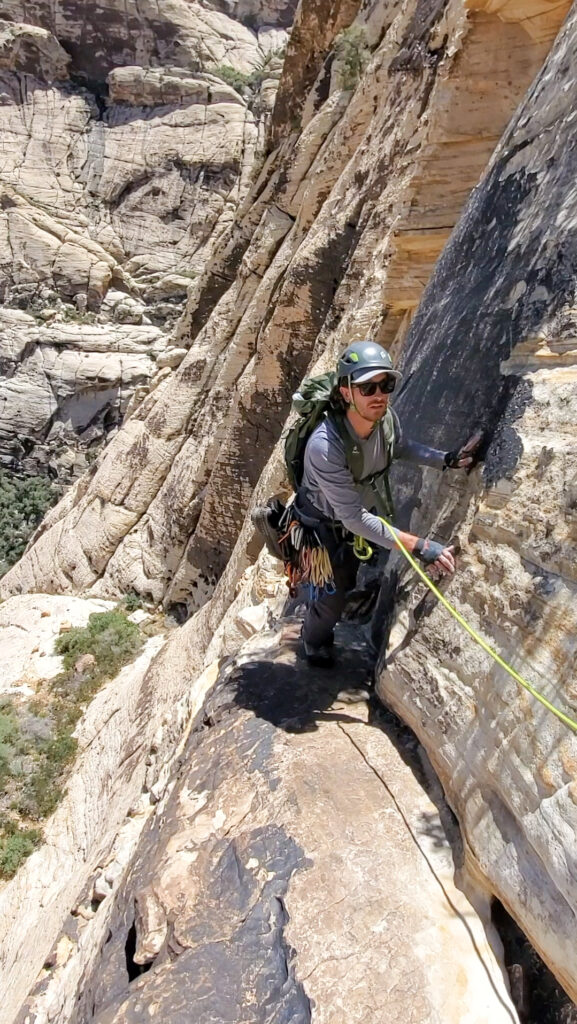 multi pitch trad climbing red rocks