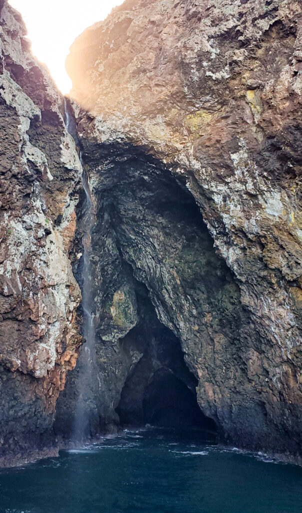 painted cave channel islands waterfall