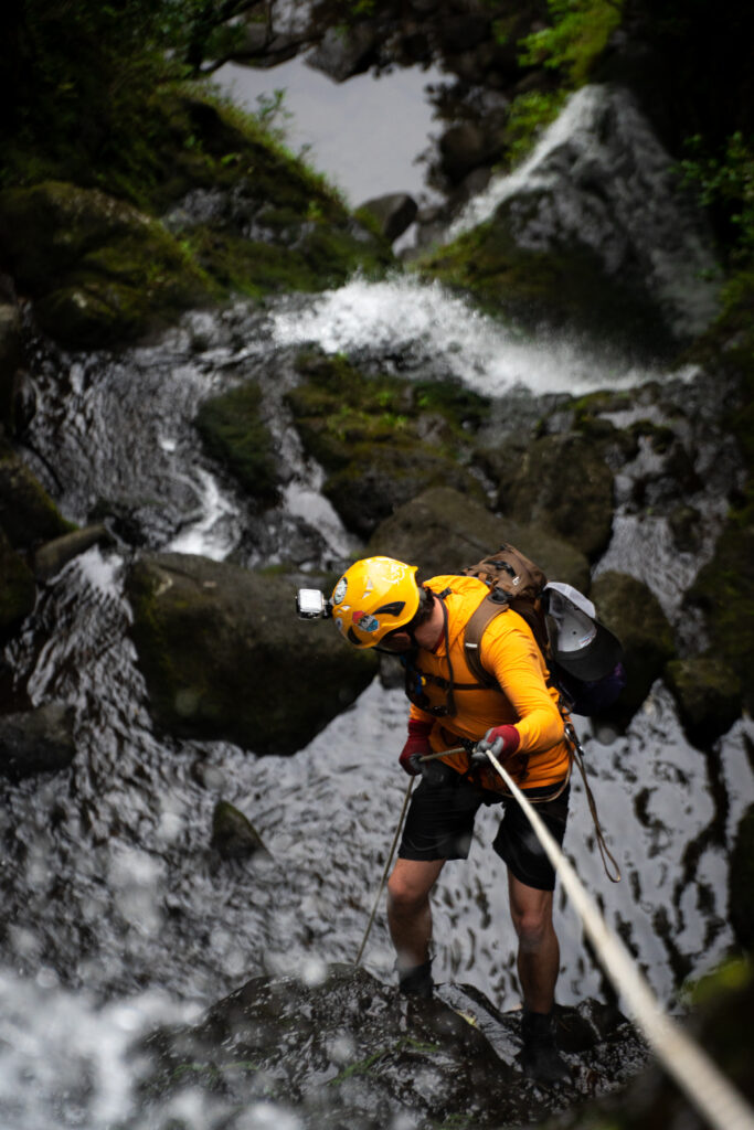 rappelling waterfalls