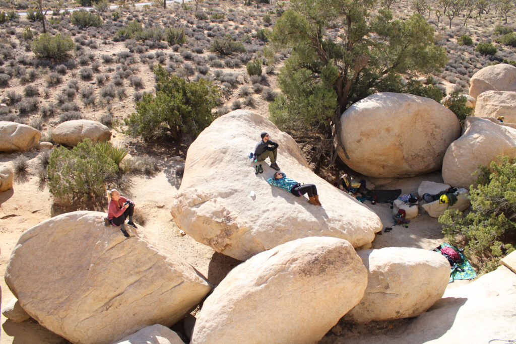 sunny rock climbs in Joshua Tree