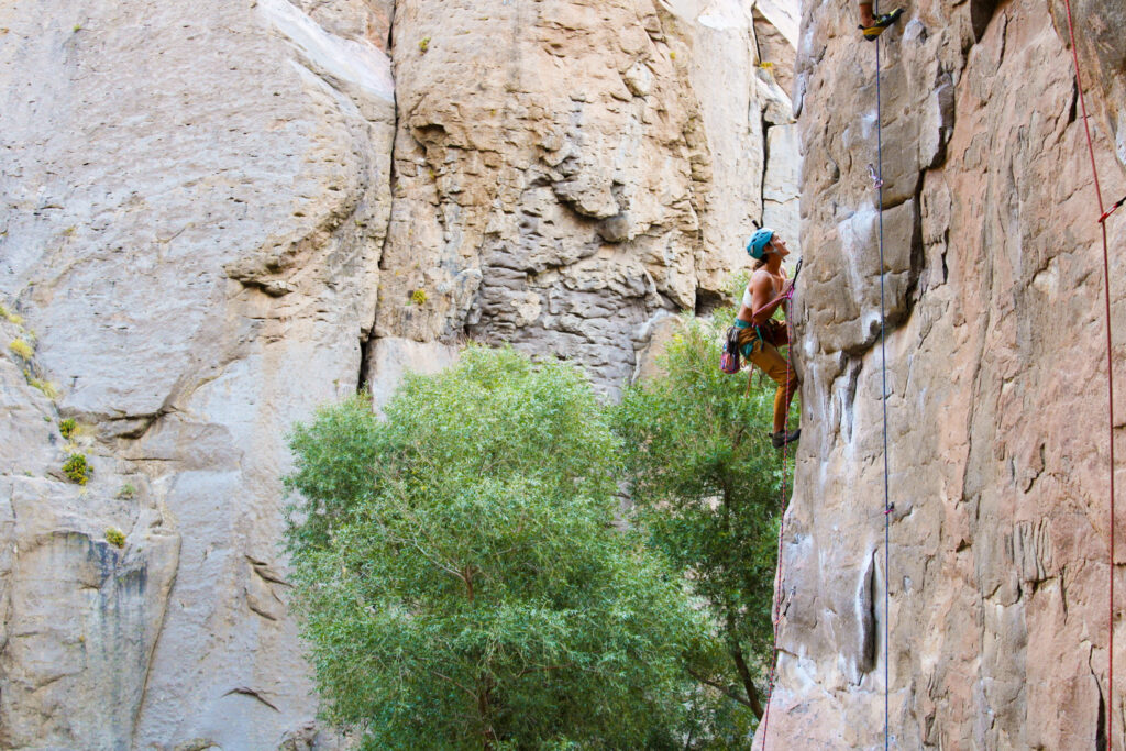 climbing in bishop Owens river gorge upper gorge